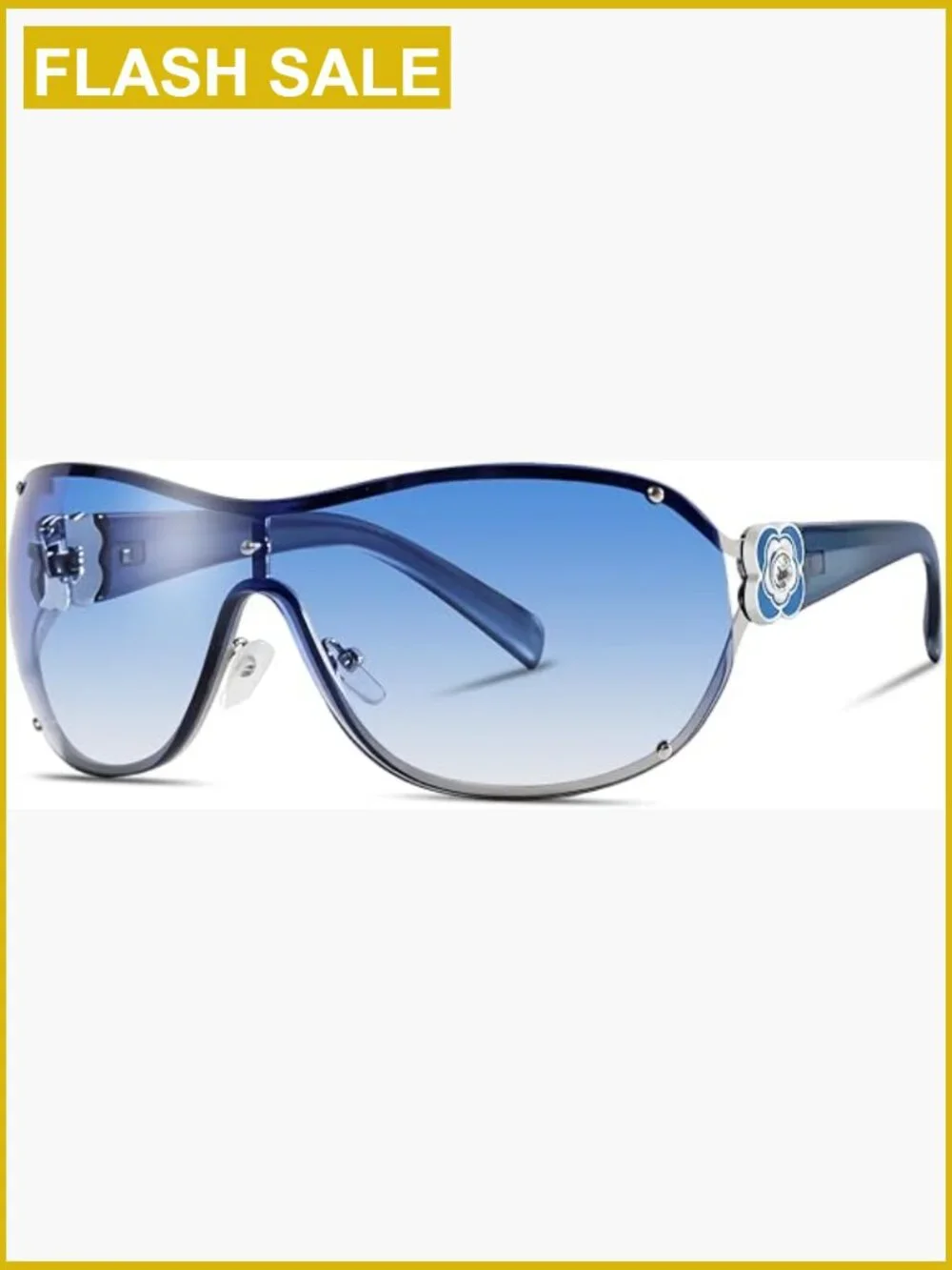 Y2K Wrap Around Oversized Sunglasses UV400 Retro Cool Shade